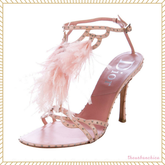 pink feather heels